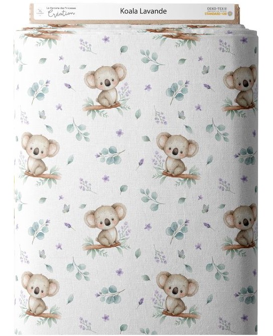 Tissu “Koala Lavande” –...