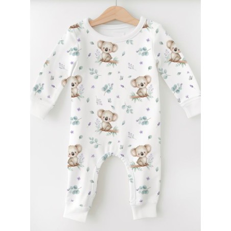 Tissu “Koala Lavande” – motif koala aquarelle – Certifié Oeko-Tex®