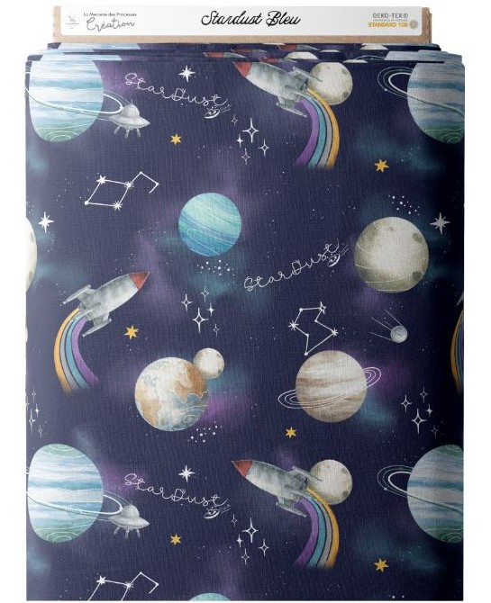 Tissu “Stardust” Bleu–...