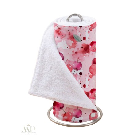 Panneau essuie-tout lavable à coudre – Motif Cerise Aquarelle – Lot de 5, 10 ou 15 feuilles