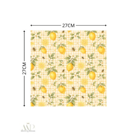 Panneau essuie-tout lavable à coudre – Motif Citron Aquarelle – Lot de 5, 10 ou 15 feuilles