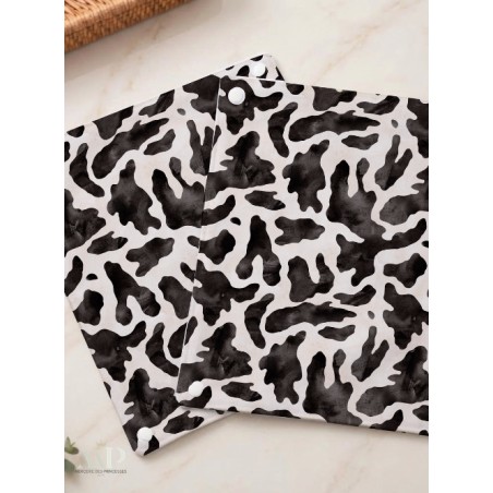 Panneau essuie-tout lavable à coudre – Motif Peau De Vache – Lot de 5, 10 ou 15 feuilles
