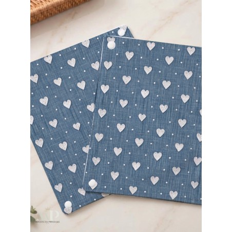 Panneau essuie-tout lavable à coudre – Motif Jeans Denin – Lot de 5, 10 ou 15 feuilles