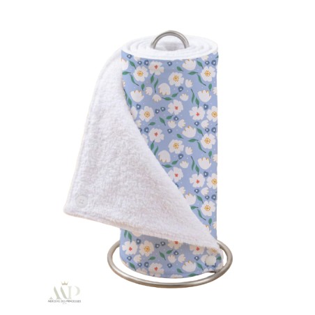 Panneau essuie-tout lavable à coudre – Motif Fleurs Bloomie Celeste Bleu – Lot de 5, 10 ou 15 feuilles