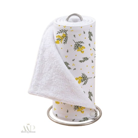 Panneau essuie-tout lavable à coudre – Motif Fleurs Bloomie Mimosa – Lot de 5, 10 ou 15 feuilles