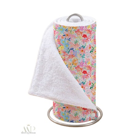Panneau essuie-tout lavable à coudre – Motif Fleurs Bloomie Pastel – Lot de 5, 10 ou 15 feuilles
