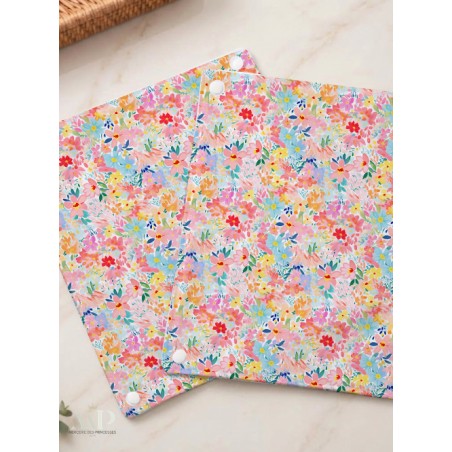 Panneau essuie-tout lavable à coudre – Motif Fleurs Bloomie Pastel – Lot de 5, 10 ou 15 feuilles