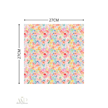 Panneau essuie-tout lavable à coudre – Motif Fleurs Bloomie Pastel – Lot de 5, 10 ou 15 feuilles