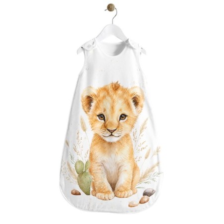 Coupon gigoteuse Lionceau Bohème – tissu coton Oeko-Tex – kit couture facile, cadeau naissance, couture DIY