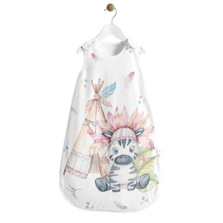 Coupon gigoteuse Zèbre Indien – tissu coton Oeko-Tex – kit couture facile, cadeau naissance, couture DIY