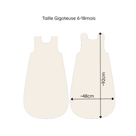 Coupon gigoteuse Zèbre Indien – tissu coton Oeko-Tex – kit couture facile, cadeau naissance, couture DIY