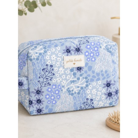 Tissu “Bloomie-Jardin Bleu" – motif fleuri – Certifié Oeko-Tex®