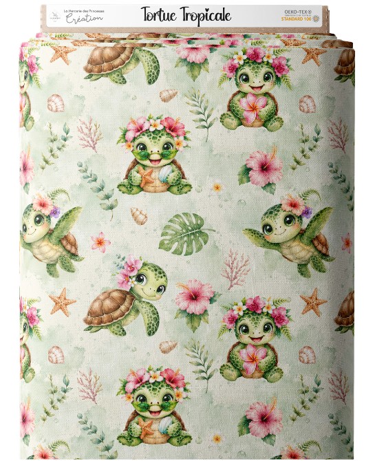 Tissu "Tortue Tropicale" –...