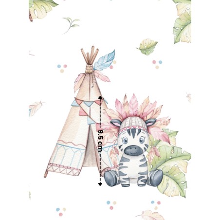 Tissu "Indien Zébre" – motif Boho aquarelle – Certifié Oeko-Tex®