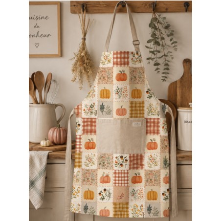 Tissu "Citrouille" – motif Patchwork aquarelle – Certifié Oeko-Tex®