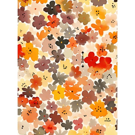Tissu "Floral D'Automne" – motif Fleuri aquarelle – Certifié Oeko-Tex®