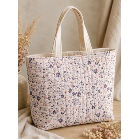 Tissu "Mauve & Rose" – motif fleuri aquarelle – Certifié Oeko-Tex®