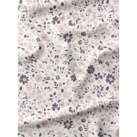 Tissu "Mauve & Rose" – motif fleuri aquarelle – Certifié Oeko-Tex®