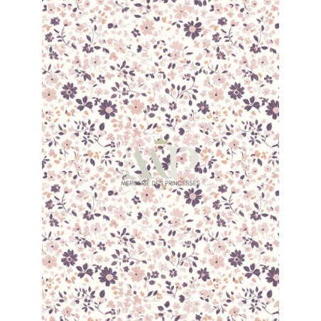 Tissu "Mauve & Rose" – motif fleuri aquarelle – Certifié Oeko-Tex®