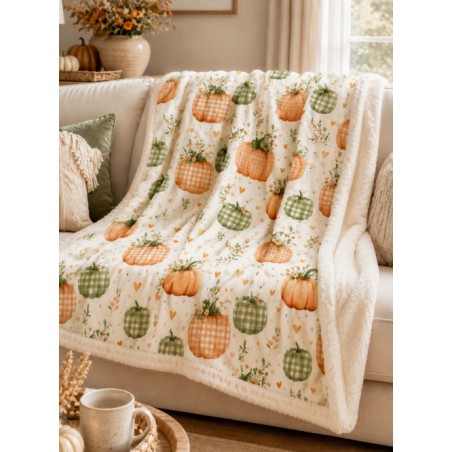 Tissu "Citrouilles Et Fleurs" – motif automnale aquarelle – Certifié Oeko-Tex®