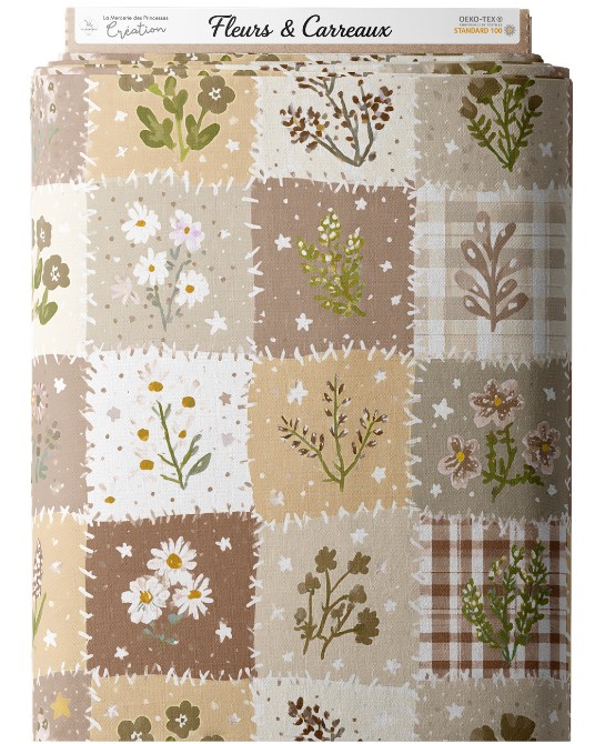 Tissu coton imprimé Fleurs...