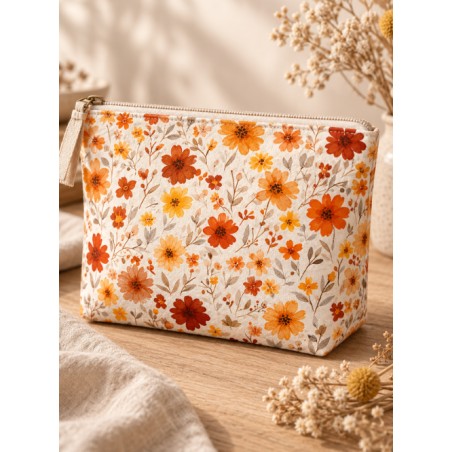Tissu "Fleurs D'Automne" – motif Fleuri aquarelle – Certifié Oeko-Tex®