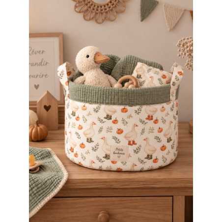 Tissu "Oies D'automne" – motif automnale aquarelle – Certifié Oeko-Tex®