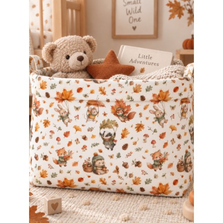 Tissu "Animaux D'automne" – motif automnale aquarelle – Certifié Oeko-Tex®