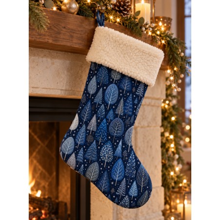 Tissu « La Forêt Bleue » – Motif hivernal féerique et étoilé – Certifié Oeko-Tex®