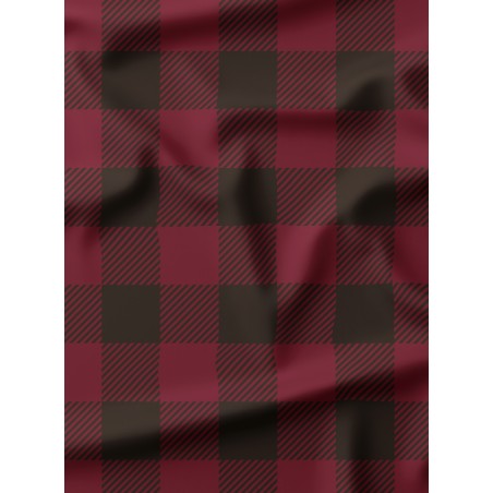 Tissu « Le Tartan du Père Noël » – Motif à carreaux rouges et noirs – Certifié Oeko-Tex®