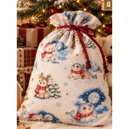 Tissu « Câlins Polaires » – Adorables Animaux de l’Hiver aux Douces Couleurs Bleutées – Certifié Oeko-Tex®
