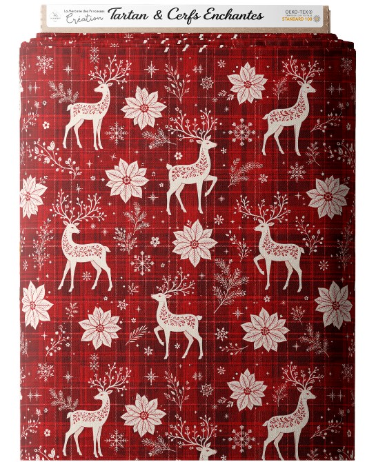 Tissu « Tartan & Cerfs...
