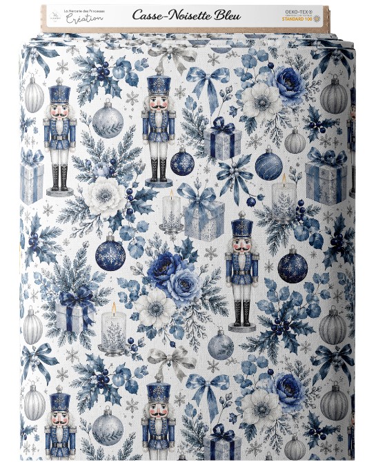 Tissu « Casse-Noisette Bleu...
