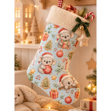 Tissu « Koala de Noël » – Adorables Koalas et Magie de Noël Aquarelle – Certifié Oeko-Tex®