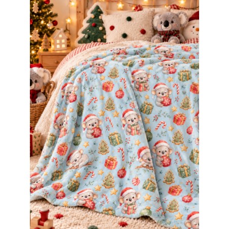 Tissu « Koala de Noël » – Adorables Koalas et Magie de Noël Aquarelle – Certifié Oeko-Tex®