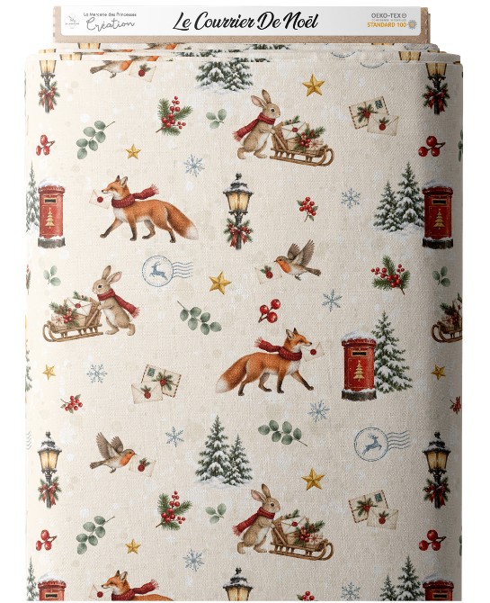 Tissu « Le Courrier de Noël...