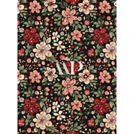 Tissu « Fleurs d’Antan » – Élégance Florale Vintage aux Tons Romantiques – Certifié Oeko-Tex®