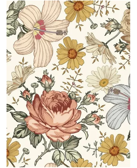 Tissu coton imprimé Fleurs...