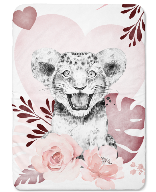 Panneau Lion Savane Vieux Rose
