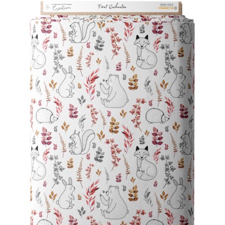 Tissu coton imprimé pour enfants Forêt Enchantée - Certifié Oeko-Tex®