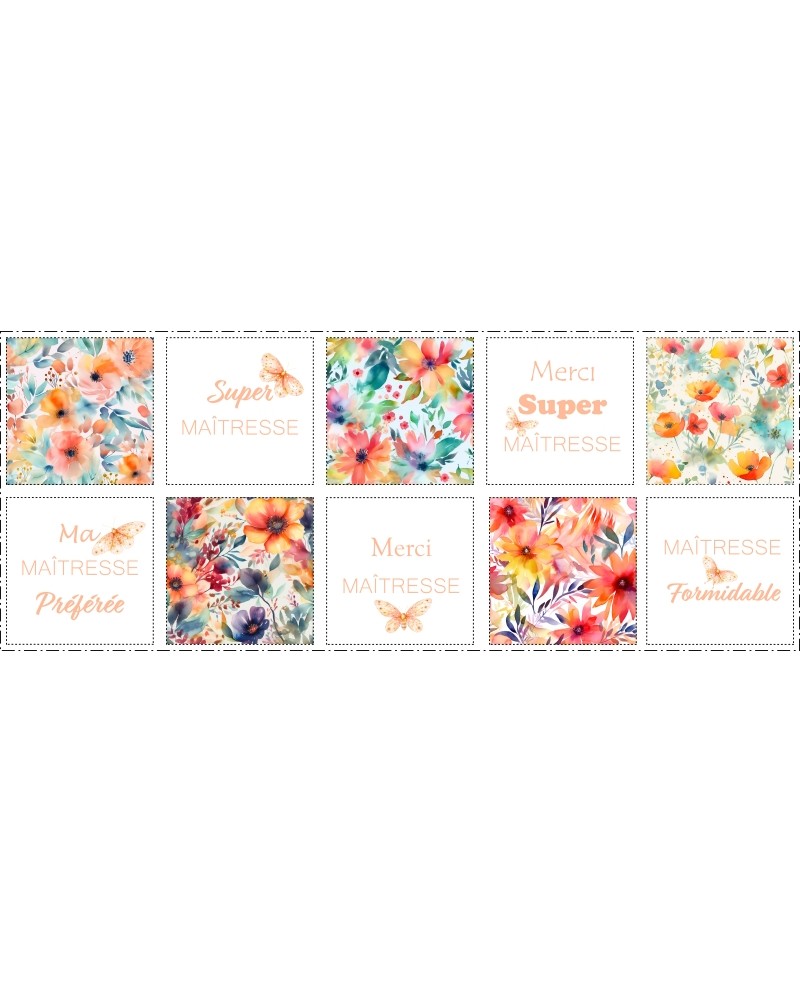 Coupon Lingettes Merci Maîtresse, Atsem, Aesh Fleurs Pastelles coton ...
