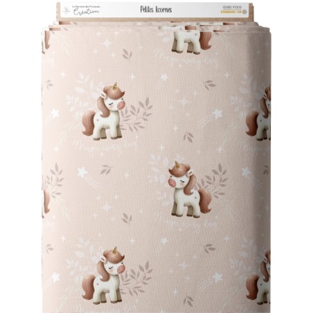 Tissu coton imprimé pour enfants Petits Licornes- Certifié Oeko-Tex®