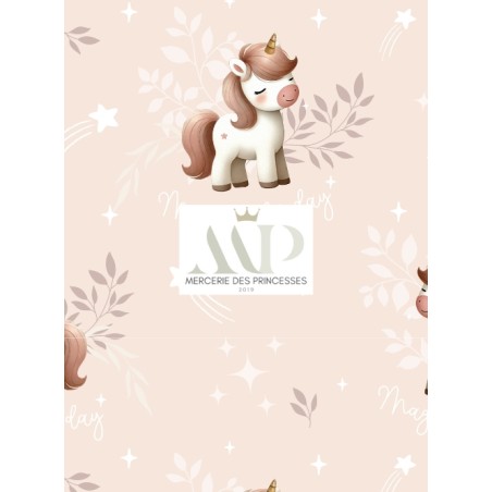 Tissu coton imprimé pour enfants Petits Licornes- Certifié Oeko-Tex®