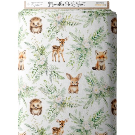 Tissu coton imprimé pour enfants Merveilles De La Forêt - Certifié Oeko-Tex®