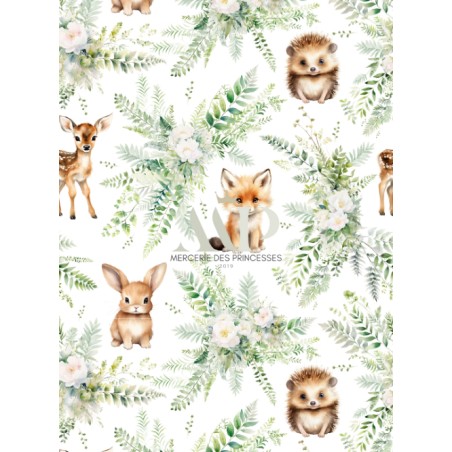 Tissu coton imprimé pour enfants Merveilles De La Forêt - Certifié Oeko-Tex®