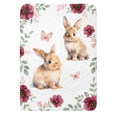 Panneau pour couverture à réaliser soi-même Floral Bunny Garden - Certifié Oeko-Tex®