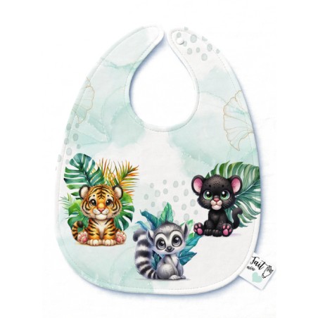 Panneau Bavoir Baby Jungle Tropicale – pour Bavoir Bébé 3 à 12 mois – Tissu coton Oeko-Tex® a réaliser soi-même