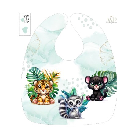 Panneau Bavoir Baby Jungle Tropicale – pour Bavoir Bébé 3 à 12 mois – Tissu coton Oeko-Tex® a réaliser soi-même