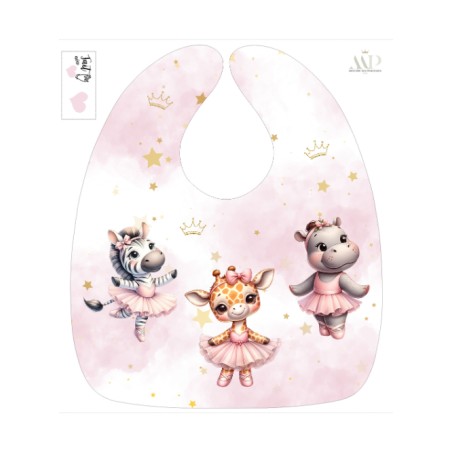 Panneau Bavoir Ballerine – pour Bavoir Bébé 3 à 12 mois – Tissu coton Oeko-Tex® a réaliser soi-même
