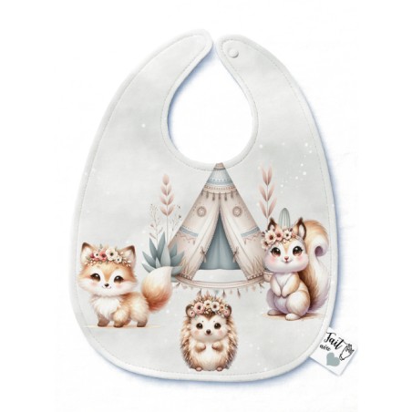 Panneau Bavoir Amis Des Bois Boho – pour Bavoir Bébé 3 à 12 mois – Tissu coton Oeko-Tex® a réaliser soi-même